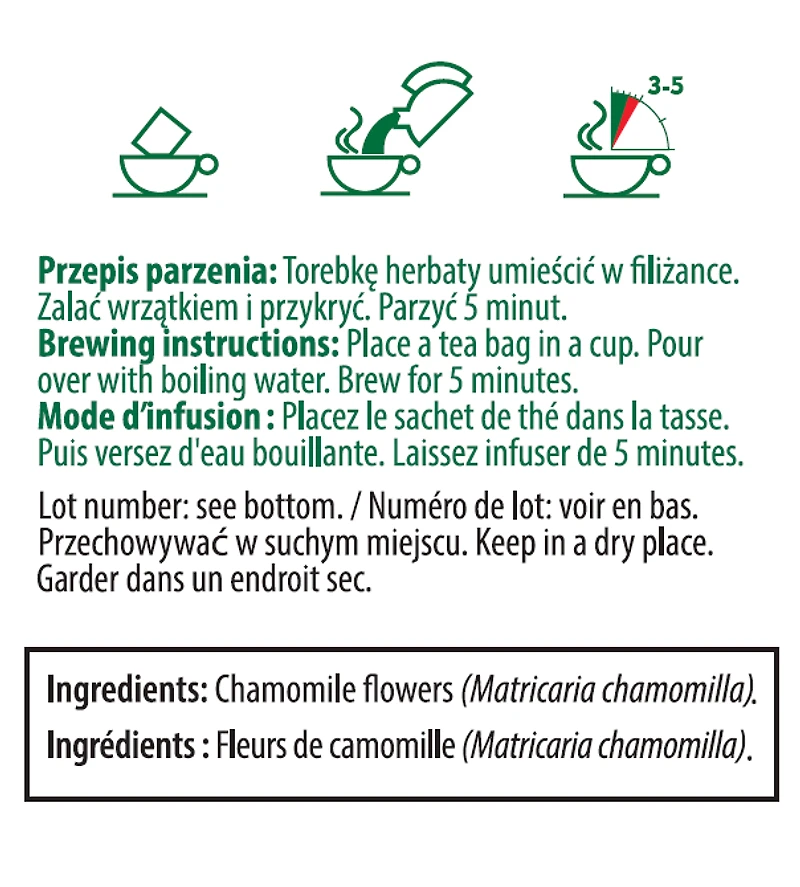 Biofix Chamomile Herbal Tea, Caffeine-Free, 20 Tea Bags