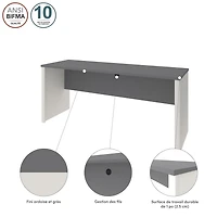 Bestar Connexion 72W Narrow Desk Shell in slate & sandstone
