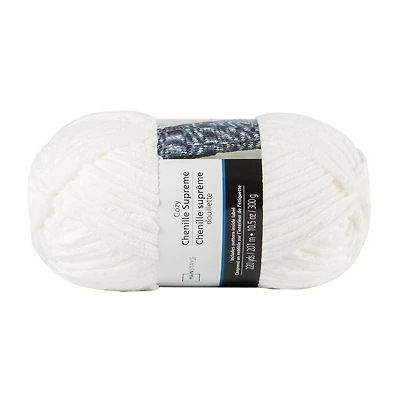 MAINSTAYS cozy white chenille yarn