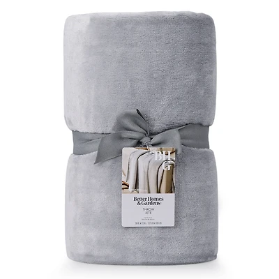 Better Homes & Gardens Soft Plush Silver Throw Blanket