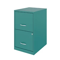 Space Solutions 18 inch 2 Drawer Metal File Cabinet, Teal