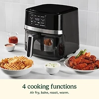 Cuisinart Friteuse à air avec panier de 4,5 l, lumière intérieure, pièces lavables au lave-vaisselle, 4 préréglages, rôtir, cuire, griller, frire à l'air libre et garder au chaud pour des repas