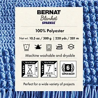 Bernat® Baby Blanket Sparkle™ Yarn, Polyester #6 Super Bulky, 10.5oz/300g, 220 Yards