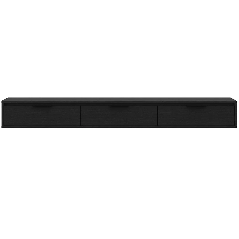Nexera Slim 72" Wall-Mounted 3 Door TV Stand with 3 Cabinets, Black
