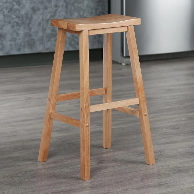 Winsome Satori Saddle Seat Bar Stool, Natural