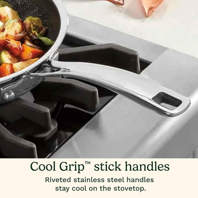 Cuisinart FusionPlus™ 6‑Piece Stainless Steel Non‑Stick Fry Pan Set, 8", 10", 12" Skillets with Lids, PFAS‑Free, Induction Ready Cookware (FPS‑6SSCRC)