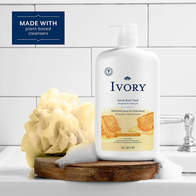 Ivory Mild & Gentle Body Wash, Milk & Honey Scent