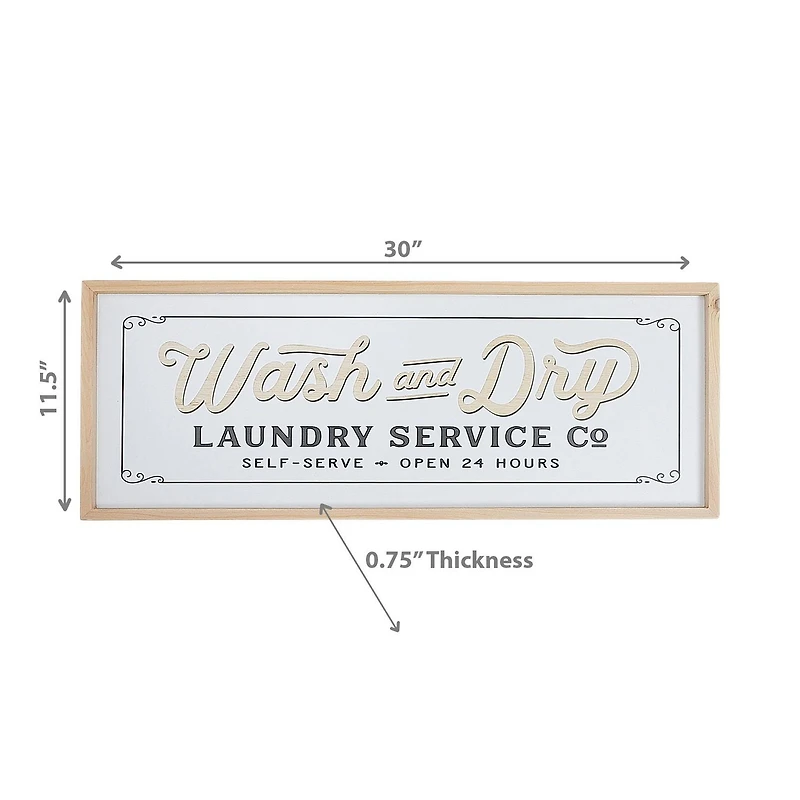 Framed Wooden Sign Wash And Dry