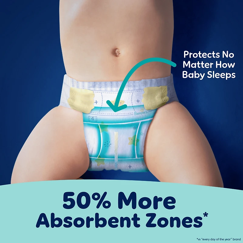 ZZZ Overnight Diapers, Size 4 (22-37 lbs), Nighttime Protection Disposable Baby Diaper