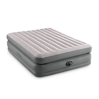 Intex 20" Queen Comfort Elevated Airbed, Inflatable Mattress with Fiber-Tech and Internal Pump