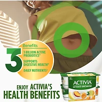 Activia Probiotic Yogurt, Yellow Apple/Apricot/Mango/Peach, 12x100g