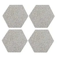 4Pc Terrazzo Stone Hexagon Coaster 4X4