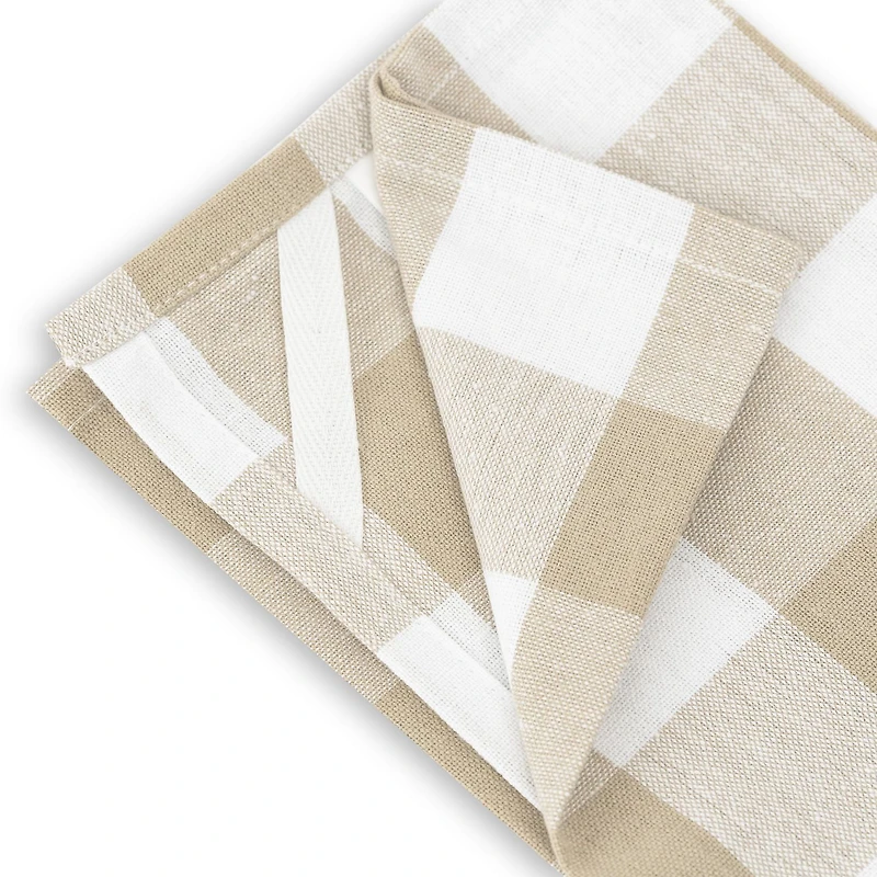 Fabstyles Country Check Cotton Set of 4 Kitchen Towel