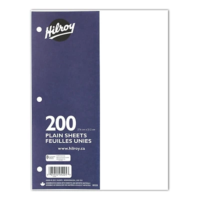 Hilroy® Refill Paper Plain, 10-7/8 x 8-3/8, 400 Pages