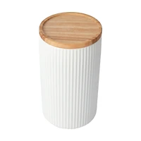 Anko Large White Ribbed Canister
