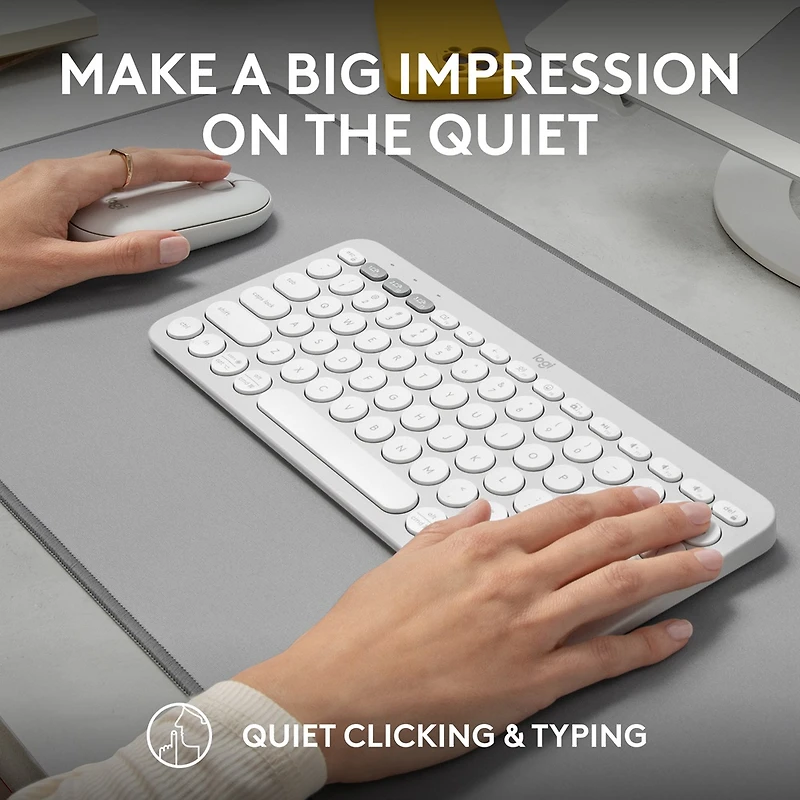 Logitech Pebble 2 Combo, clavier et souris sans fil, discrets et portables, personnalisables - Blanc