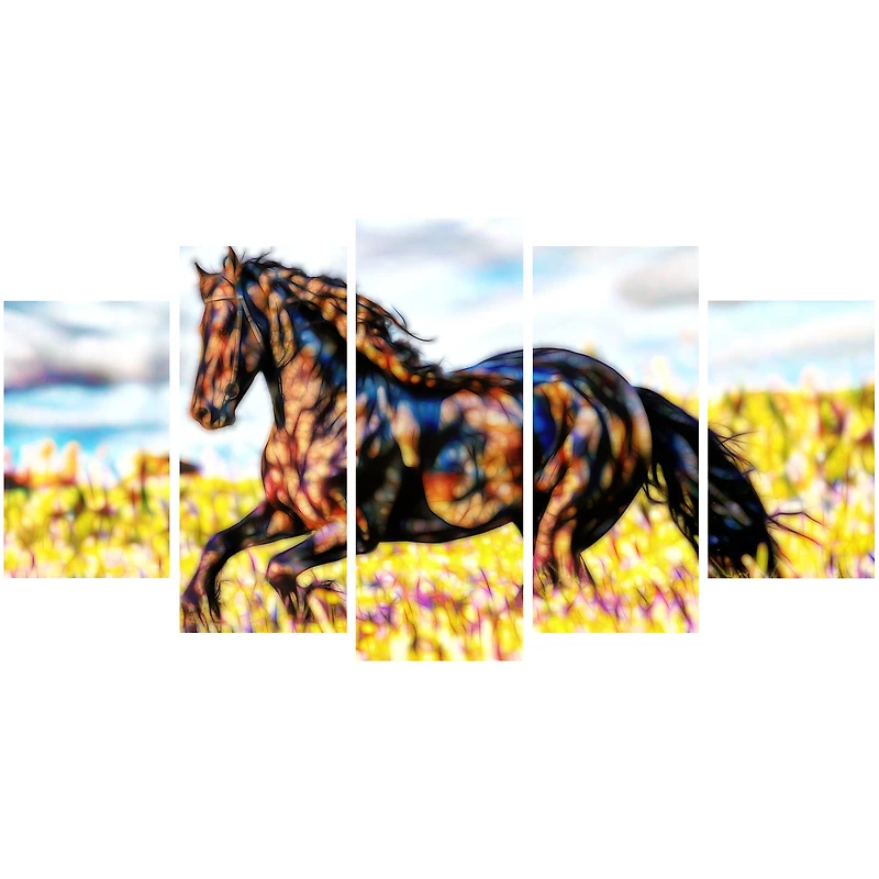 Design Art Ride Free Horse Animal Art Single Panel Canvas Wall Art
