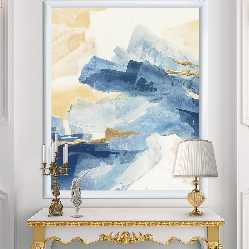 Designart Metallic Gold Indigo II Framed Wall Art