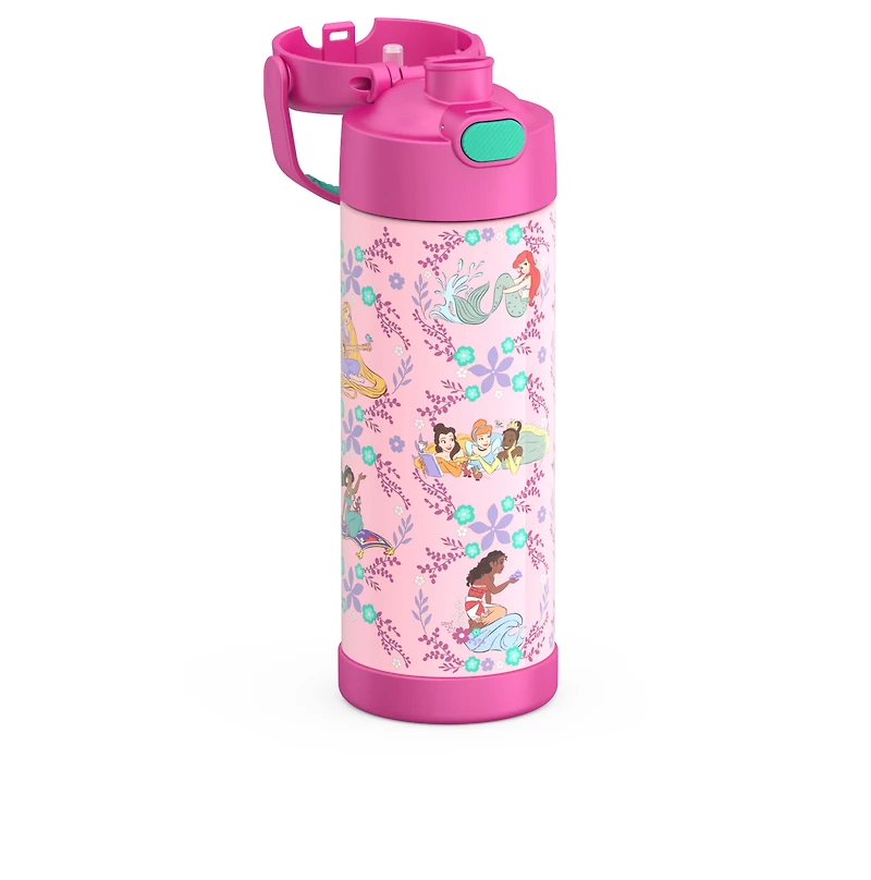 Thermos Kids Stainless Steel Vacuum Insulated Funtainer 16 Oz Water Bottle with Spout Lid, Princess, Back to School Supplies