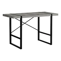 Monarch Specialties Bureau, Bureau À Domicile, Ordinateur Portable, 48"l, Travail, Métal, Stratifié, Gris, Noir, Contemporain, Moderne