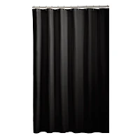 Mainstays Fabric Shower Liner, 70" x 71", Black