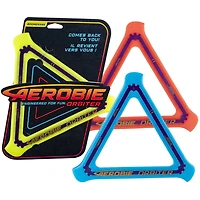 Boomerang Aerobie Orbiter à trois pales, boomerang en plastique avec bord en caoutchouc souple pour jeu extérieur
