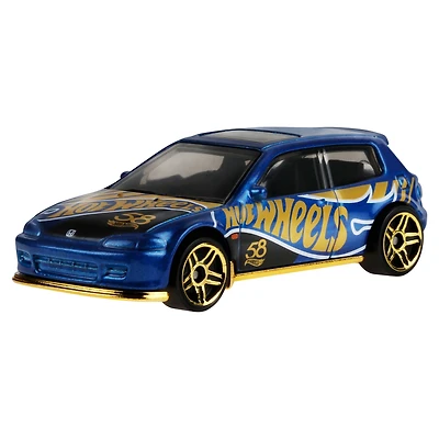Hot Wheels 1:64 Scale Die-Cast Toy Car or Truck with Purple- & Gold-Colored Deco (Styles May Vary)