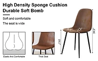 Noble House Modern Dining Chairs Set of 6,Brown Suede-Like Tech Fabric