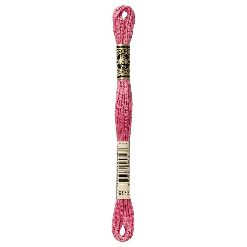 DMC Pink Cotton 6-Strand Embroidery Floss Skein, 8 m (8.7 yd)