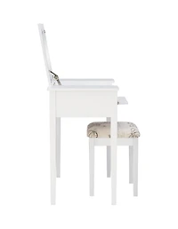Joanna Butterfly Bench Vanity Set in White