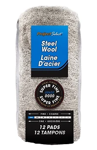 Project Select Abrasive Steel Wool for Super Fine Sanding, Grade #0000 (12 pack)