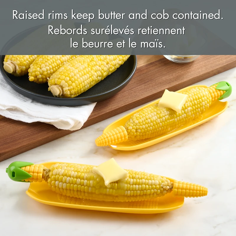 Mainstays 2PC Corn-Shaped Plates, Yellow