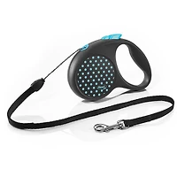 Flexi FUN Dots Small Retractable Dog Leash, Blue, 5m/16ft