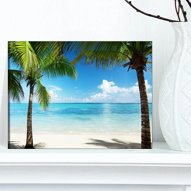 Designart Palm Trees and Sea Canvas Wall Art
