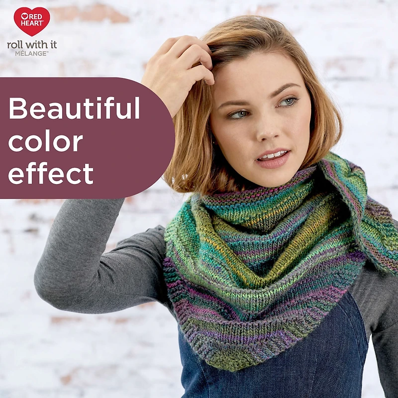 Red Heart® Roll with it melange™ #4 Worsted (Medium) Acrylic Yarn, 5.29oz/150g 389 Yards