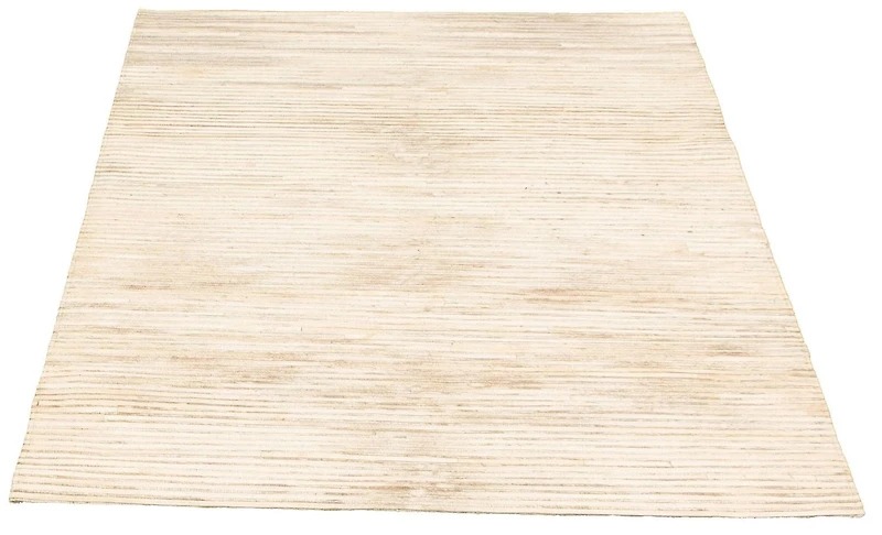 ECARPETGALLERY 5'3" x 7'4" Contemporary Cowhide Patchwork Handmade Area Rug for Living Room, Dining Room and Bedroom in Ivory
