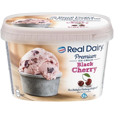 REAL DAIRY Black Cherry Premium Ice Cream, 1.5 L