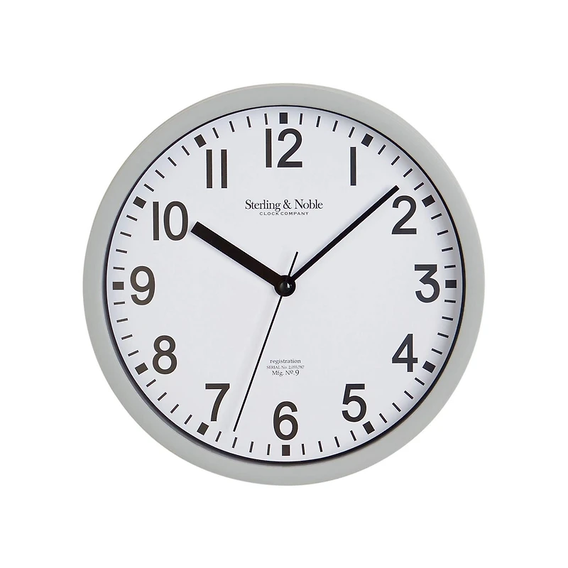 HOMETRENDS Basic Indoor 8.8-inch Gray Analog Round Wall Clock