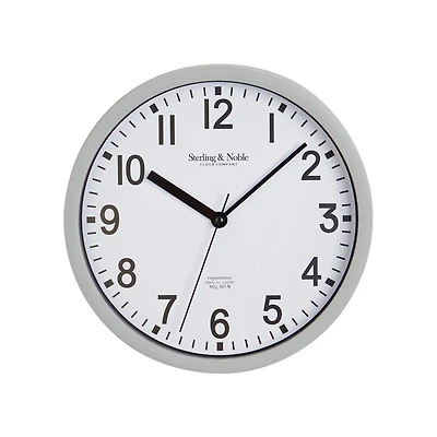 HOMETRENDS Basic Indoor 8.8-inch Gray Analog Round Wall Clock