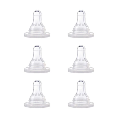 First Essentials by NUK Replacement Bottle Nipple, Silicone, Slow Flow, 0+ Months