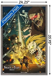 Attack on Titan: Season 4 - Key Visual 3 Wall Poster with Magnetic Frame, 22.375" x 34"