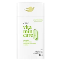 Dove Vitamin Care+ Cucumber & Melon Scent Aluminum-Free Deodorant Stick, 72h Breathable Odour Protection