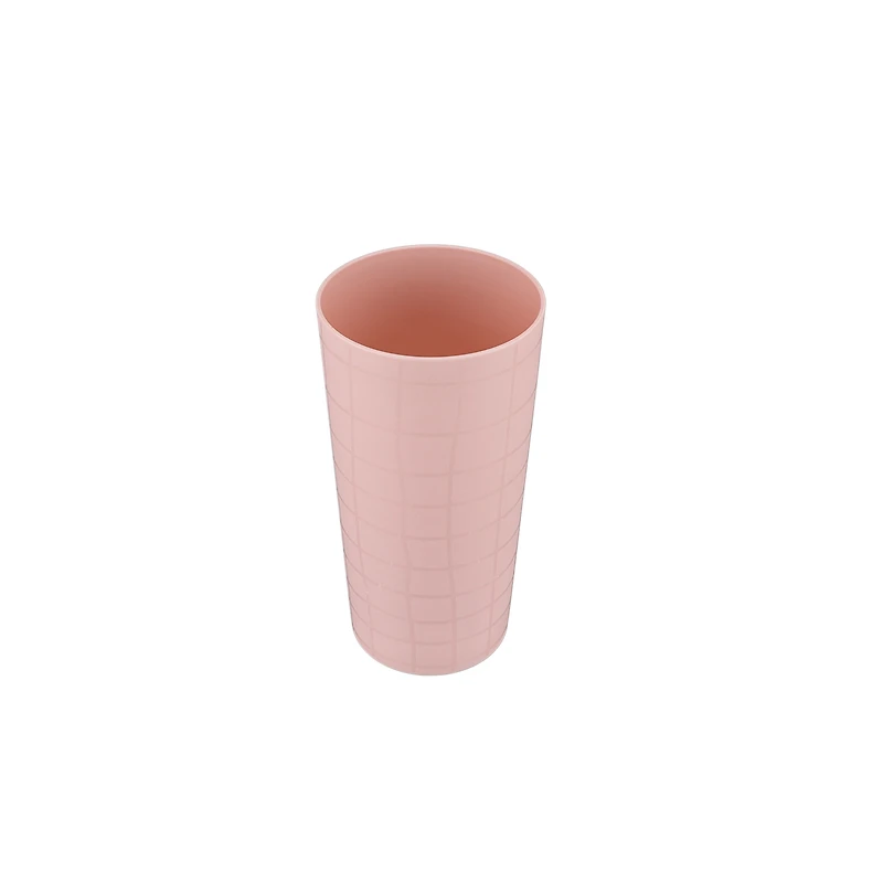 Mainstays Grid Pink Polypropylene Tumbler, 27 oz, 1 Pack, Light Pink