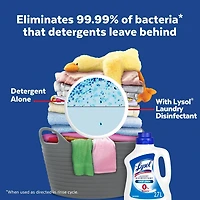 Lysol Désinfectant pour la Lessive, Pur et Frais, Sans Fragrances, Sans Colorants, 0 % Javellisant, Tue 99.9 % des Virus & des Bactéries, 2.7L