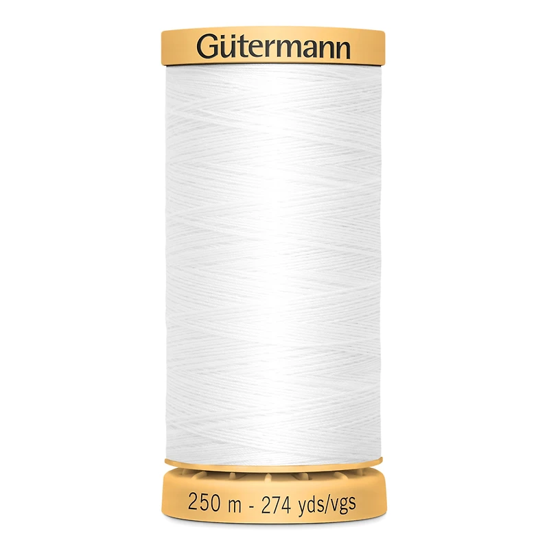 GÜTERMANN coton 50wt fil, 250 m (273.4 yd), noir, Strong & Lustrous for Sewing
