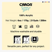 Caron® Fil Simply Soft®, Acrylique #4 Moyen, 6oz/170g