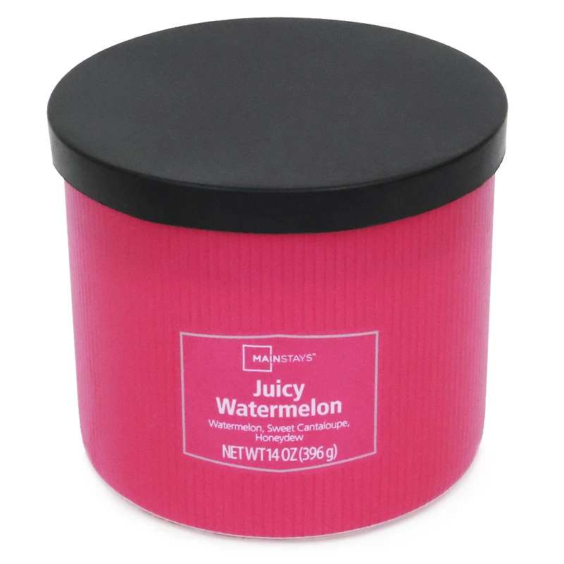 Mainstays 3-Wick Textured Wrapped Juciy Watermelon Scented Candle, 14 oz