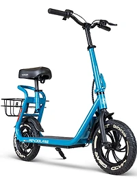 Madd Gear Trottinette électrique avec siège et panier – Autonomie de 29 km, pneus de 30 cm, moteur de 350 W/580 W de puissance maximale 13 Ans et Plus