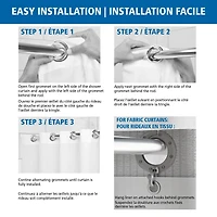 Mainstays Gemma Easy Hang Fabric Shower Curtain with View and Built-in Rings, 70" x 74", Black