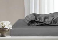 Swift Home Basic Ensemble de draps 4 pièces format très grand lit, ultra doux, poches profondes, entretien facile, ensemble de literie, gris